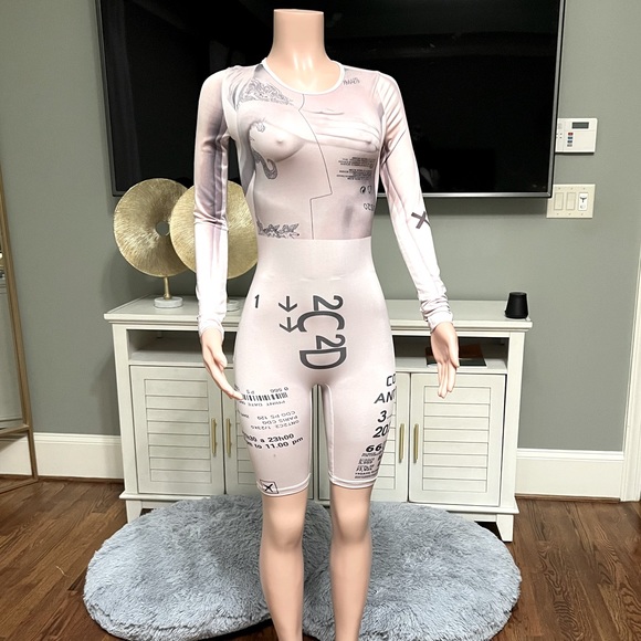 “Distraction” Spandex Jumpsuit. Size Sm. Great Stretch & Perfect Fit! Like New. - Picture 2 of 5